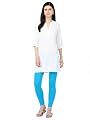 Robinbosky Premium Cotton Lycra Stretchable Blue Ankle Leggings (2XL, BLUEDANUBE)