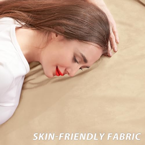 HABUTWAY XX-Large Bean Bag Chair: Giant 7' Memory Foam Furniture Bean Bag Chairs for Adults with Microfiber Cover 7Ft (Khaki)