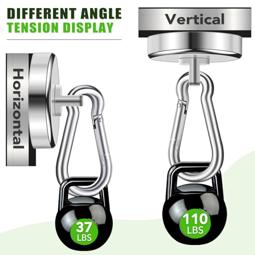 E BAVITE Swivel Swing Powerful Magnetic Hooks,Strong Heavy Duty Neodymium Magnet Hooks,Great For Your Refrigerator And Other Magnetic Surfaces,Pack Of 4,Silver