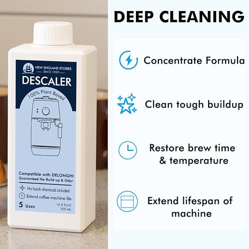 Image of 10 Uses DeLonghi Compatible Descaling Solution, Specially Designed to Clean Delonghi Coffee Machines and Maker - 33.8oz Espresso Coffee Maker Cleaner, Coffee Pot Cleaning Limescale Remover