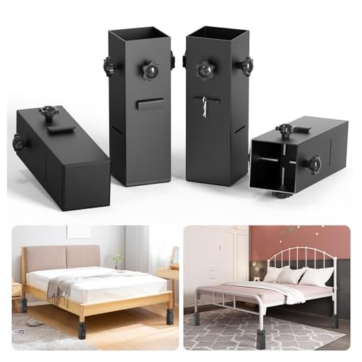 Aglehome 4 Pack Bed Risers, Risers for Bed Frame Heavy Duty Bed Risers for Metal Frame Dorm Bed Risers Adjustable to 3.1", 5.1" Heights, Supports up to 10000 Lbs