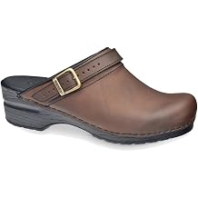 Sanita Womens Morse Clog Antique Brown Leather 41