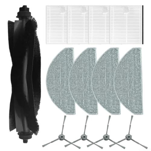 13 Pcs Replacement Parts Accessories Fits for Hoover HG4 for HYDRO Pro / HG4 for HYDRO Robot Vacuum Cleaner, Includes 1 Main Brush, 4 HEPA, 4 Mop Cloths, 4 Side Brushes