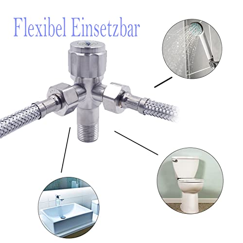 Edelstahl Doppel Eckventil Regulierventil Abgang 3/8 Zoll Wandanschluss 1/2 Anschluss Eckventile