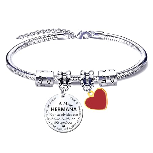 QTQTLP Pulsera Hermana Regalo de Hermana Regalo de Cumpleaños Pulsera Personalizada Mujer
