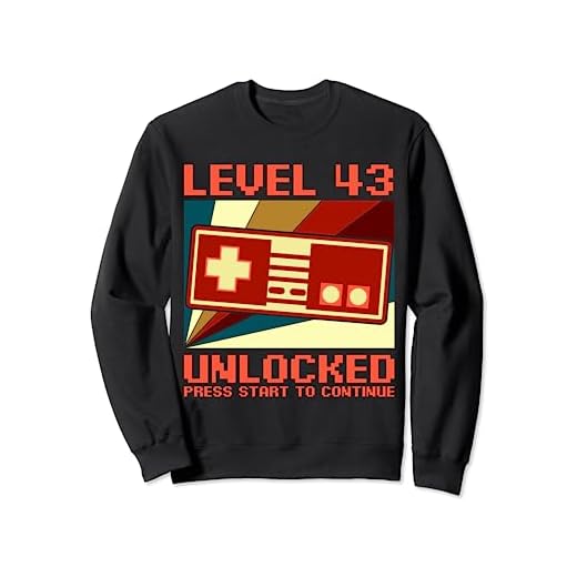 LEVEL 43 - Camiseta para jugadores de cumpleaños 43 Sudadera