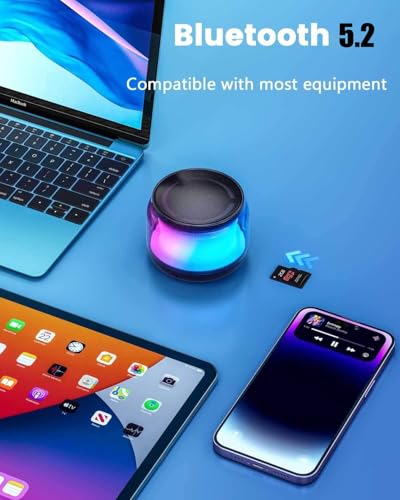 Bluetooth Speaker, Portable Wireless Bluetooth Speaker with Colorful Lights,5-20 Hour Playtime,Bluetooth 5.2 USB C Fast Charge,Mini Speaker with Wireless Stereo Pairing,Gifts for Outdoor, Travel, Home - Image 5