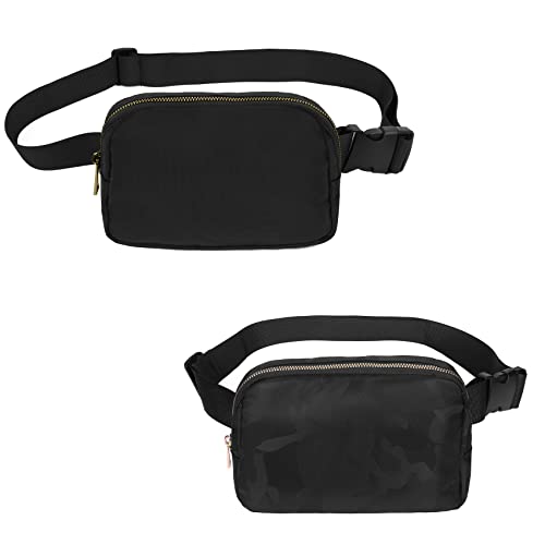 Image of VOROLO Fanny Pack For Women And Men Crossbody Bag Black+Camo Black
