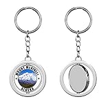 PRS Vinyl Round Mount MCKINLEY Alaska National Park - mt Hike Camp rv Keychain Spinning Round Chrome Metal Key Chain