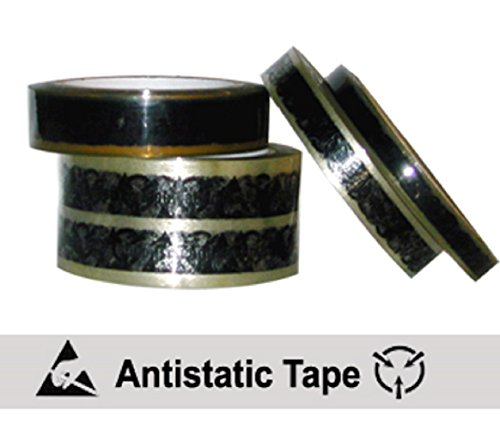Image of Adhesive Grid ESD Tape | EMI Shield Conductive Cellophane Tape with 3 Layers | Full Ground ESD Protection | Anti Static - Static Sensitive Area | Pack of 12 | 1 Inch | 3 inch Core | TT CT2406