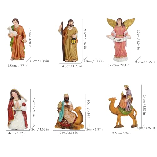 Figurines de crèche de Noël en résine décoration table stable - 7