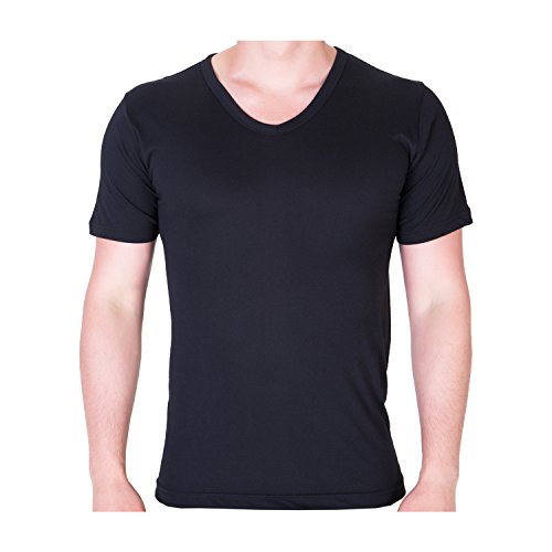 Klano Underwear Men's 3 Pack Modal And Cotton Taggless V Neck Undershirts Small Black #TOP17