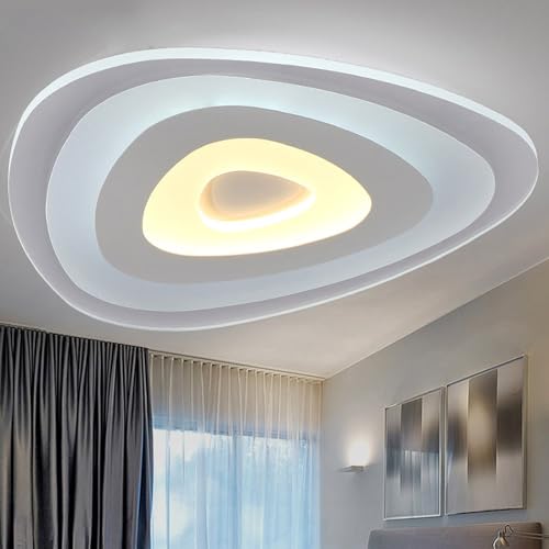 Plafonnier LED moderne dimmable blanc de 52cm avec télécommande - 7
