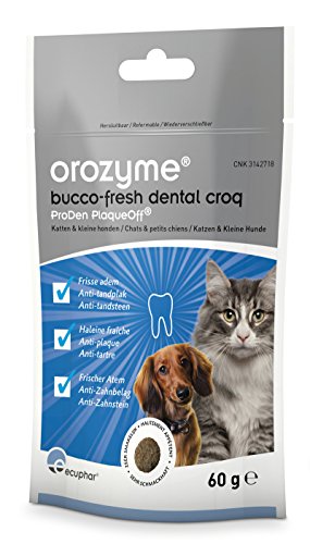 ecuphar Orozyme Bucco-Fresh Dental Croq für kleine Hunde und Katzen - Doppelpack - 2 x 60g