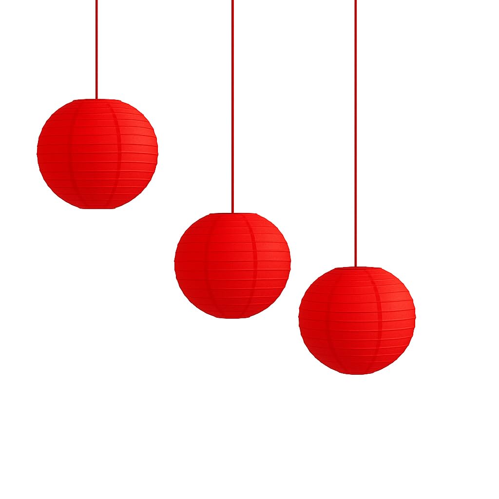 Pack of 3 Paper Lantern Lampshade Party Birthday Baby Shower Wedding Celebration Decoration 4"(10cm) -16"(40cm) (Orange, 12" (30cm)) — view 15