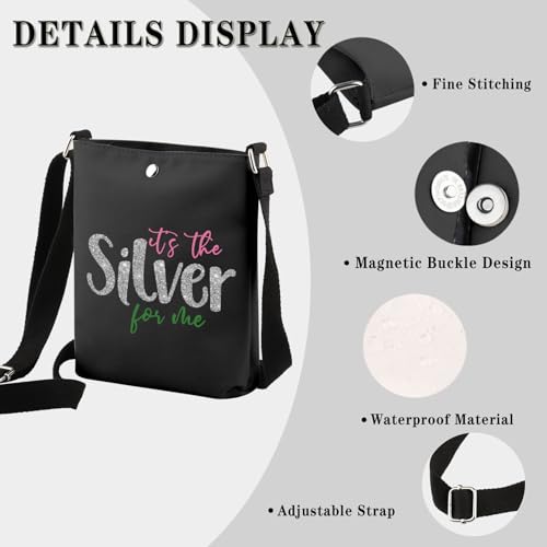 GJTIM Sorority Inspired Gift Silver 25 Years of Sisterhood Gift Silver Star Paraphernala Crossbody Bag3