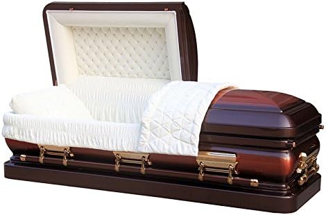 Overnight Caskets - Full Brush Copper W Heritage Bronze Finish 18 Gauge Casket Coffin