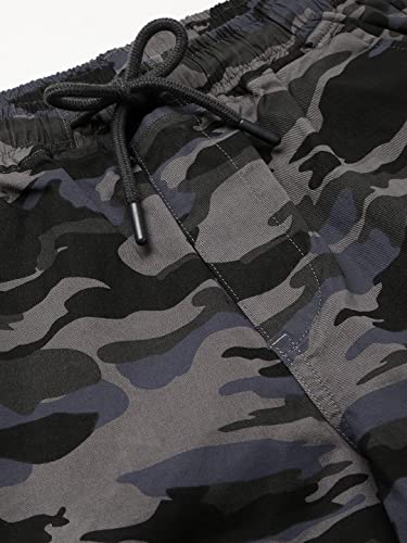 Image of Dennis Lingo Camouflage Print Cotton Men's Casual Cargo Pant, Tapered Fit, Mid Rise, Ankle Length, Multi-Pocket Drawstring Stretchable Cargos for Men, Trousers