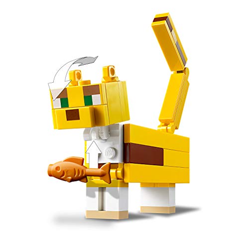 41jmb7WJ7QL LEGO Minecraft Bigfigurine Creeper™ et ocelot Ensemble de construction, Jouets pour enfants de 7 ans et plus, 164 pièces, 21156