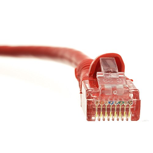 CableWholesale Cat6 Ethernet Cable, 24AWG, RJ45 Gold Plate Connector, 4 Pair Stranded Copper, Snagless Boot Unshielded Twisted Pair (UTP) Internet Network Patch Cable, 35 Foot, Red