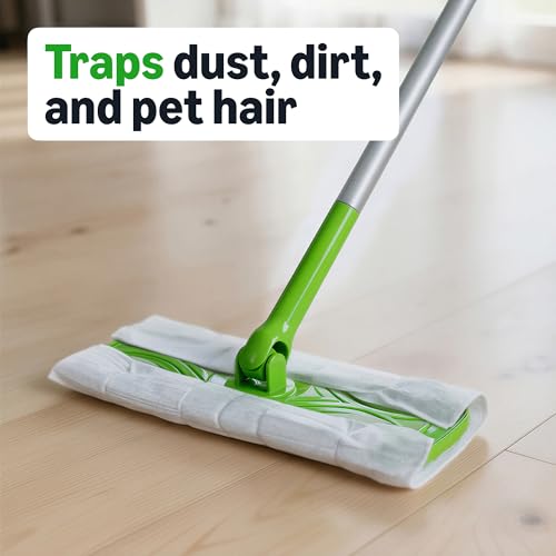 Image of Amazon Basics Dry Sweeping Cloths for Floor Cleaning, Pet Hair, Dust, Dirt, Multi-Surface, Disposable, Fits Swiffer Sweeper Mop Heads, 64 Count, Packaging May Vary