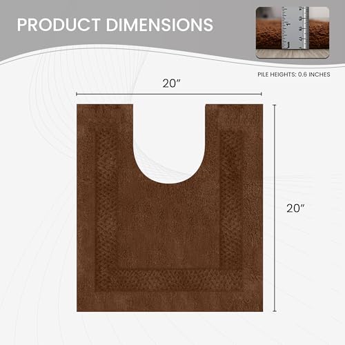 Home Weavers Classy Bathmat Cotton Bathroom Rugs Set, Bathroom Décor, Washable Rug, Extra Soft and Absorbent Bath Rug, Kitchen Mat, Bath Mat Set, Bath Floor Mat Non Slip, 20"x20" Contour, Chocolate by Home Weavers - Used condition - Image 3