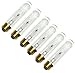 T10 Tubular Incandescent Light Bulbs 60 Watt - Vintage Style Lightbulb Antique Long Light Bulbs Natural Light Display, 120 Volts, 390Lm, 2700K, E26 Standard Screw Base, White Clear - 6 Pack