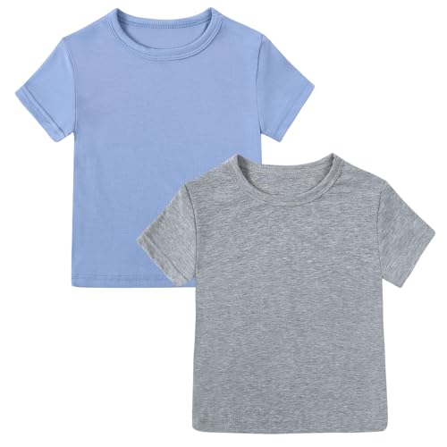 Image of Kids Tales Little Boys Girls Solid Color Short Sleeve Pullover T-Shirt