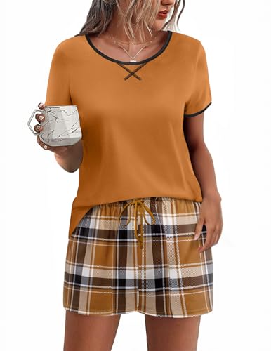 Image of Ekouaer Women Pajama Set Casual Short Set