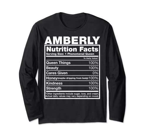 Amberly Nutrition Facts - Camiseta de cumpleaños con nombre ámbar Manga Larga