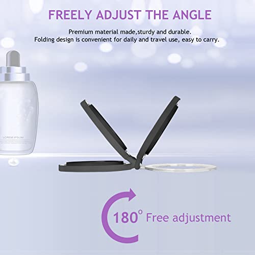 Deweisn Magnifying Mirror 10X/1X, Double Sided Tabletop Mirror With Adjustable Folding Cosmetic Mirror With Lights For Makeup/Travel, Blackhead And Comedone Removal-3 Colors Light #TOP5