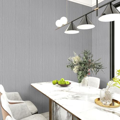 Image of HOME13 Wood Grain Wallpaper Peel and Stick Wood Contact Paper Self Adhesive Removable Thicken Wooden Wall Paper for Kitchen Cabinets Drawer Shelf Liner Waterproof(12x72 Inch, Grey Wooden)