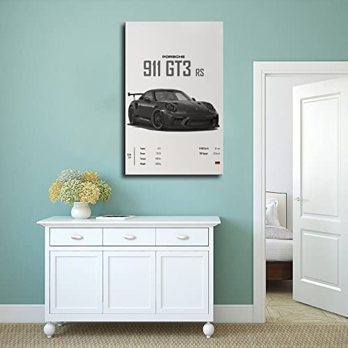 Car Poster Walls Canvas 911 Gt Turbo Carrera Posters Wall Art Canvas For Boys Room Banner For Mancave Garage Bedroom Unframe-Style 12X18Inch(30X45Cm) #TOP3