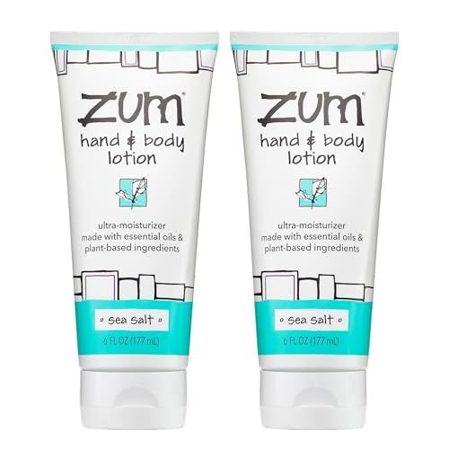 Zum Indigo Wild Hand & Body Lotion - Natural Hand Lotion for Dry Hands - Body Lotion for Women & Men - Body Moisturizers Include Shea Butter, Jojoba Oil & More - Sea Salt Scent - 6 fl oz (2 Pack)
