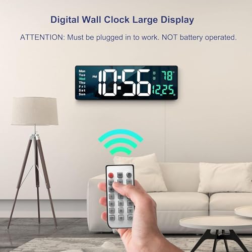 AERYS 16.2-Inch Digital Alarm Clock Rectangular Wall Clock (BIG) - Image 7