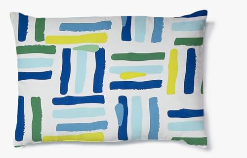 Image of Floral Design Zig Zag Stitching King Size Set of 8 Glace Cotton Pillow Covers /Pillow Case-20 x 30 Inches, 50 cm x 75 cm