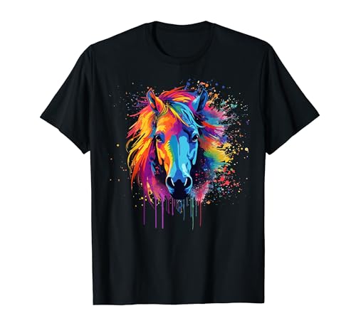 Art coloré pour amoureux des chevaux islandais T-Shirt