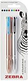 Barriles de moda Zebra Pen 02663 - Bolígrafo de tinta suave (4 colores, 1 barril de oro rosa y 1 barril de plata, 1 barril de plata