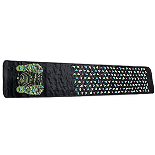 Joyzan Foot Massage Stone Mat, Reflexology Walk Stone Road Feet Acupoint Acupressure Points Relaxes Rock Massager Elderly Student Yoga Relieve Tired Stimulates Blood Circulation