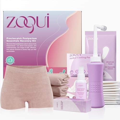 20 Pcs Postpartum Essentials Recovery Kit, Gifts for New Mom, Labor Delivery Feminine Care Kit, Postpartum Pads, Peri Bottle, Cooling Spray & Pad Liners, Disposable Postpartum Underwear, All-in-one