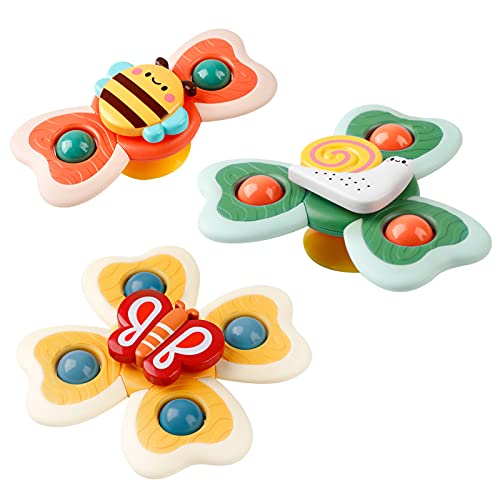 B bangcool Suction Cup Spinner Toy Spinning Top Toys Suctions Cups Toy Insects Cartoon Spinner Bath Toys for Kids
