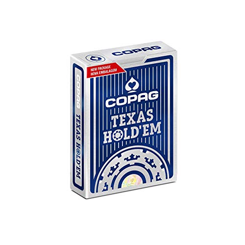Baralho Poker Texas Hold'em Naipe Grande - Azul - Copag
