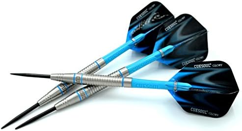 CUESOUL Glory 85% Tungsten 22g Steel Tip Dart Set-Blue line Colored