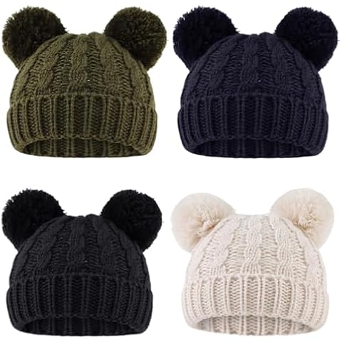 Yuoahcn Baby Girl Beanie Winter Baby Boy Hat with Pom pom Warm Infant Knitted Hats Toddler Kid Beanies Cold Weather (6-24 Months) Cover