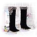 Knee High Tall Snow Boots for Women Fashion Buckle Fringe Long Boots Waterproof Stretch Faux Fur Collar Slip-on Boot