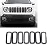 7pcs Black ABS Front Grill Guard Grille Insert Cover Trim for 2015 2016 2017 Jeep Renegade
