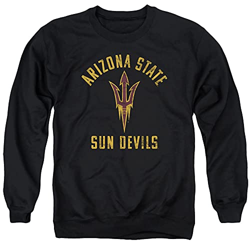 ASU Sun Devils Arizona State Official Sun Devils Logo Unisex Adult Crewneck Sweatshirt,Black, Large
