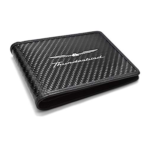 for - Ford Thunderbird Black Real Carbon Fiber Leather RFID Blocking Bi-fold Wallet2