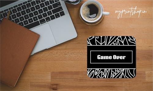 Image of Game Over Printed Mouse Pad 9 x 7.5 Inch | Non-Slip Rubber Base | Smooth Surface Mouse Mat for Office, Home, Gaming Desk