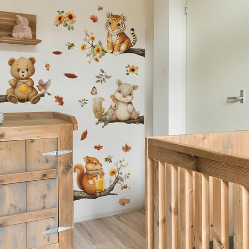Vinilos decorativos de animales de bosque Acuarela para pared miniatura 4